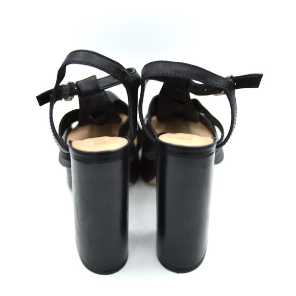 Schutz Daryl Black Leather Platform Sandals - Picture 2 of 6